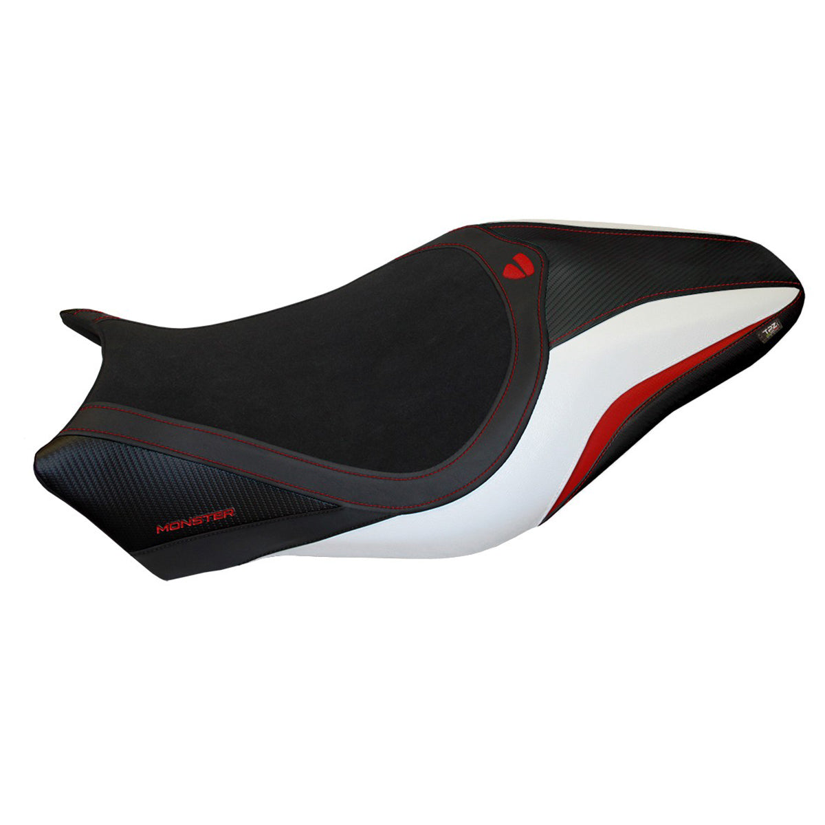 Ducati Monster 821 1200 2017-2020 Seat Cover TPZ Italia Velvet White Black