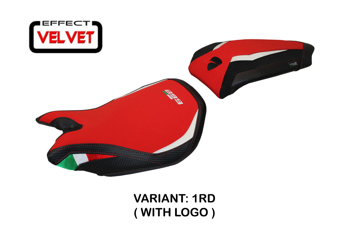 Funda de asiento Tappezzeria Italia TPZ para Ducati Panigale 899 2013-2015 en rojo y negro
