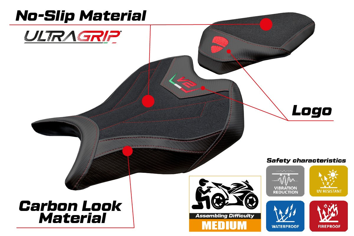 Funda Asiento Ducati Panigale V2 2025 Tappezzeria Italia TPZ Ultragrip Negro