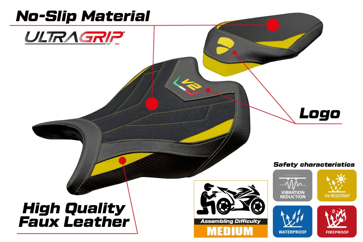 Ducati Panigale V2 2025-2026 Seat Cover TPZ Italia Ultragrip Yellow Black