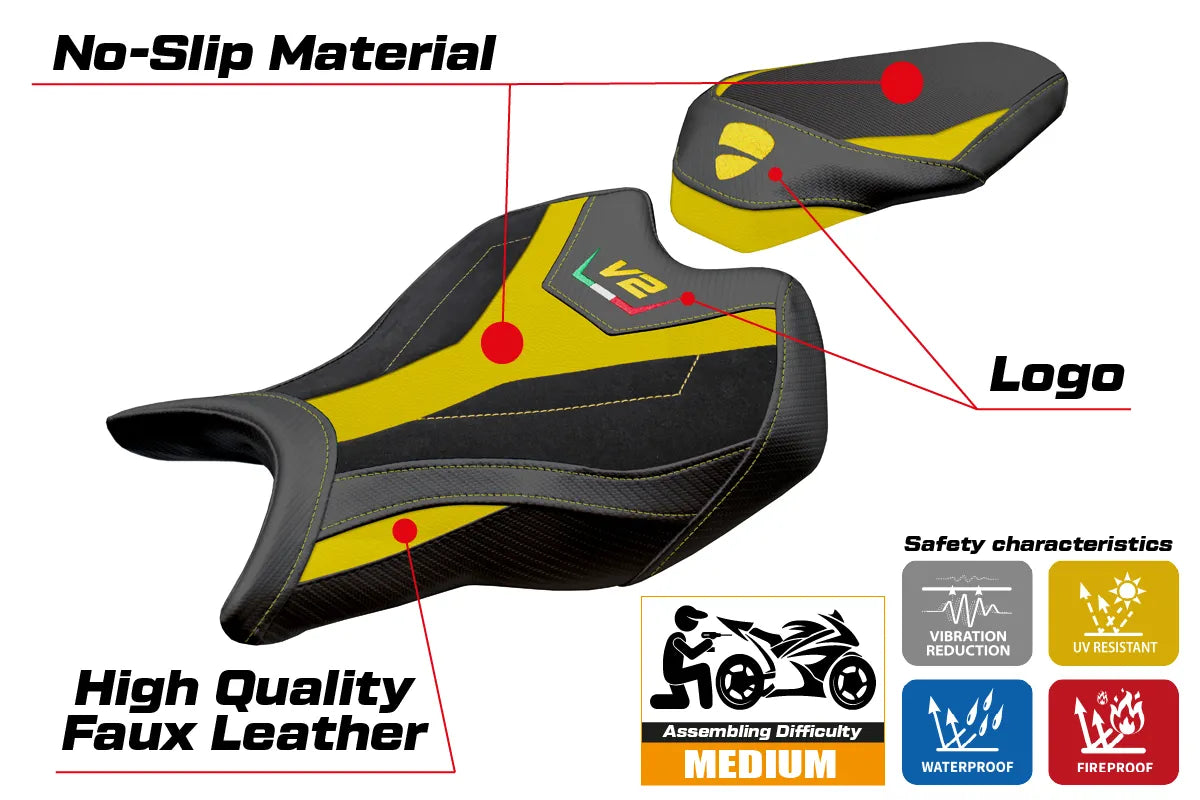Ducati Panigale V2 2025-2026 Seat Cover TPZ Italia Velvet Yellow Black