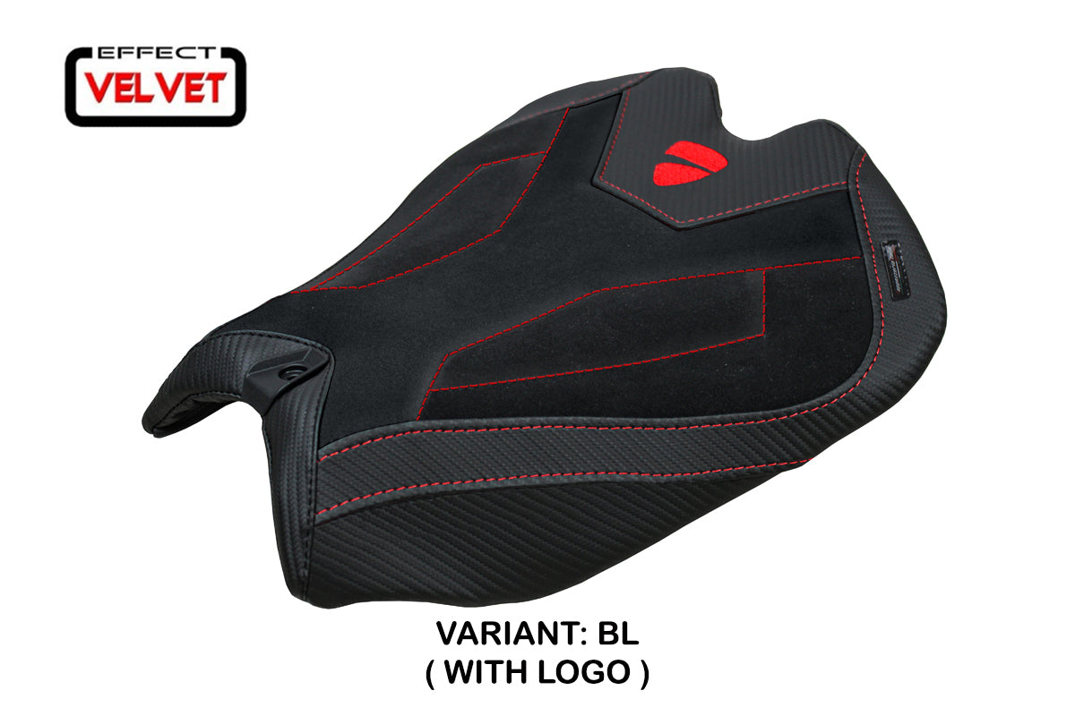 Ducati Panigale V4 2025 Seat Cover Tappezzeria Suede Black Ducati Logo
