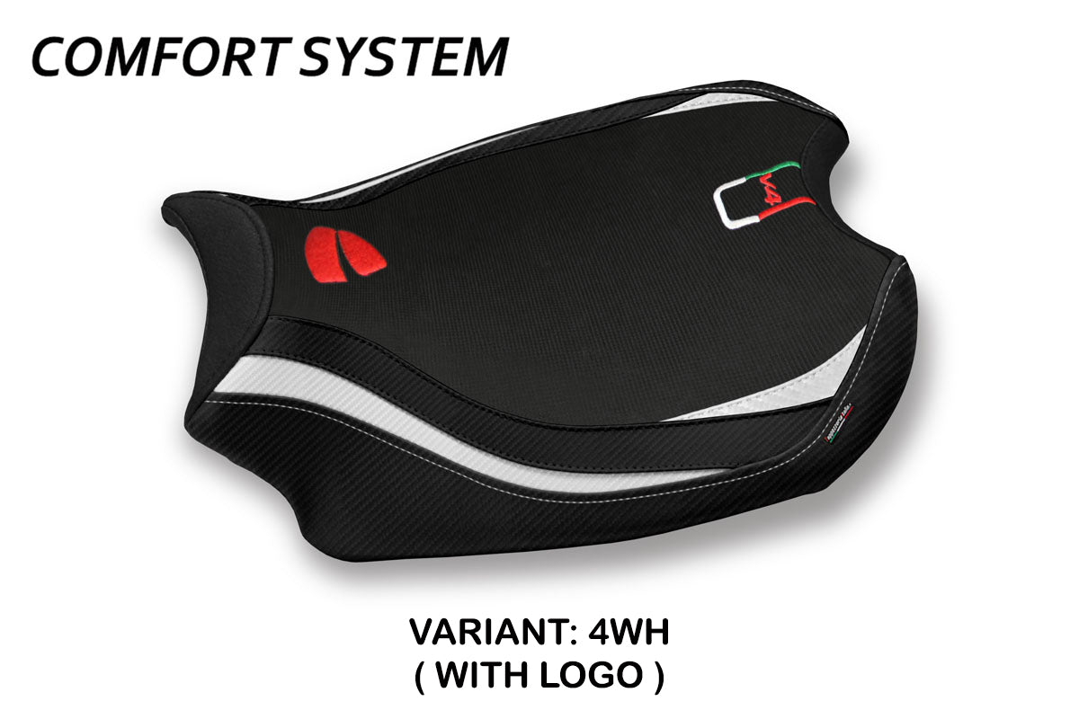 Funda de Asiento Ducati Panigale V4 2018-2024 Tappezzeria Italia TPZ Comfort en Blanco