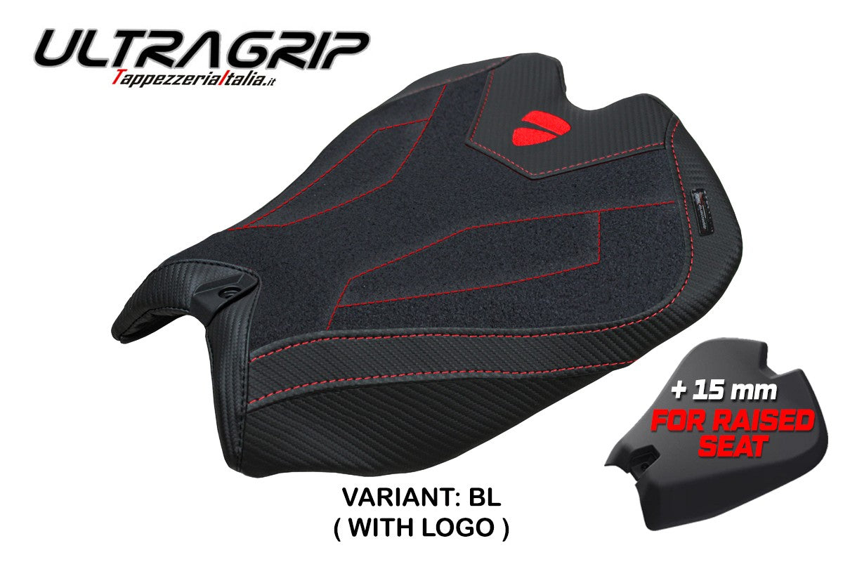 Ducati Panigale V4 2025 Funda Asiento Tappezzeria Italia TPZ Ultragrip Negro Logo Ducati