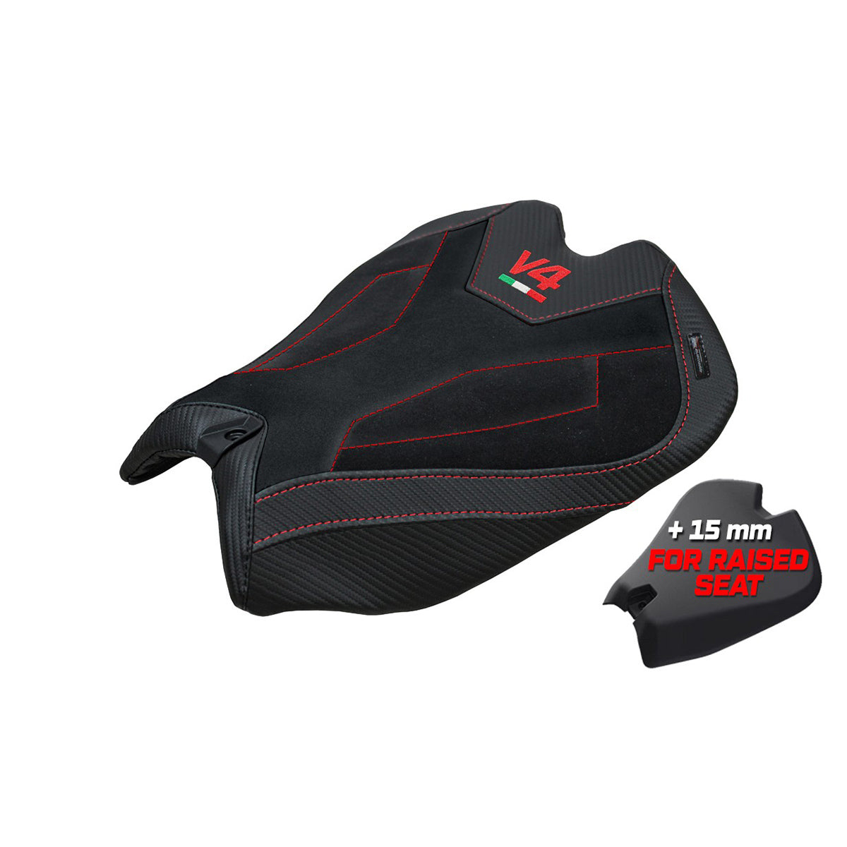 Ducati Panigale V4 2025 Seat Cover Tappezzeria Italia TPZ Velvet Black Logo V4