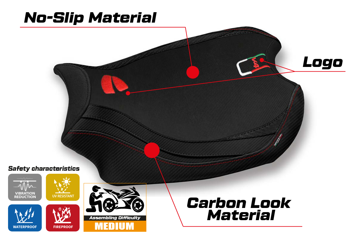 Ducati Panigale V4 2018-2024 Seat Cover Tappezzeria Italia TPZ in Black