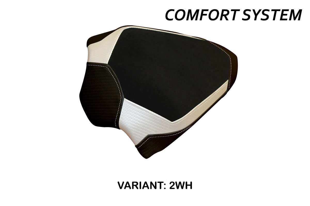 Funda para asiento de pasajero Ducati Panigale V4 2018-2024 Tappezzeria Italia TPZ Comfort en color blanco