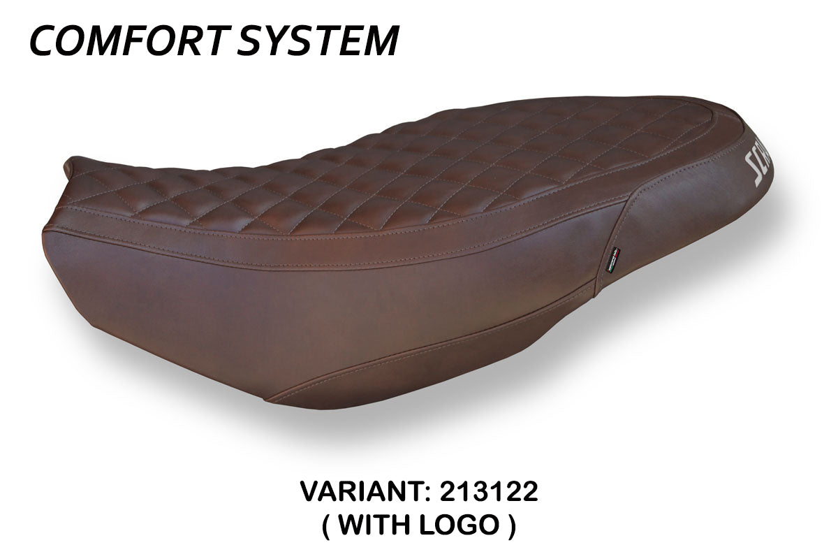 Funda de asiento Tappezzeria Italia TPZ Comfort marrón para Ducati Scrambler 400 800 1100 2015-2024