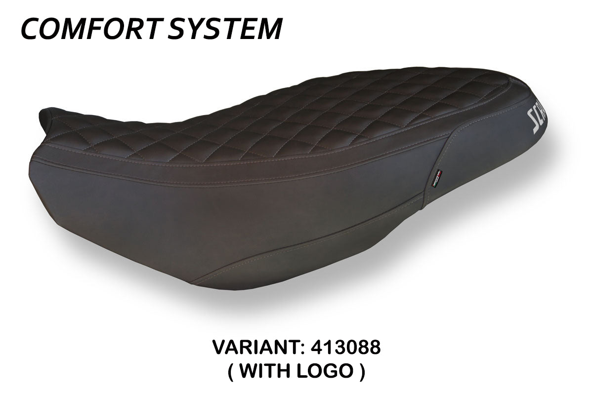 Funda de asiento Tappezzeria Italia TPZ Comfort para Ducati Scrambler 400 800 1100 2015-2024 en marrón oscuro