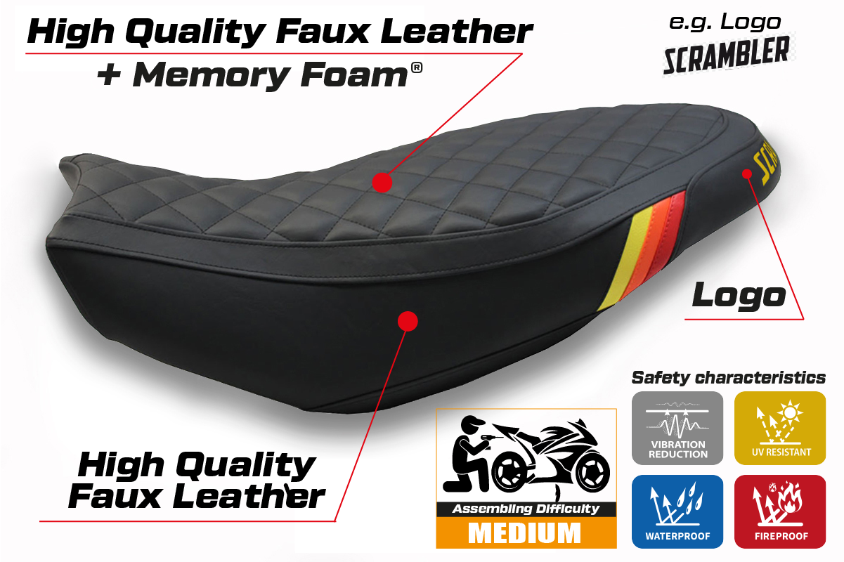Ducati Scrambler 400 800 1100 2015-2024 Seat Cover TPZ Italia Comfort Blk