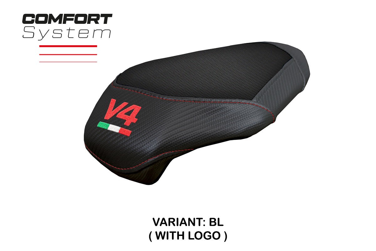 Ducati streetfighter V4 2025-2026 Rear Seat Cover Tappezzeria Italia TPZ Comfort Black Logo V4