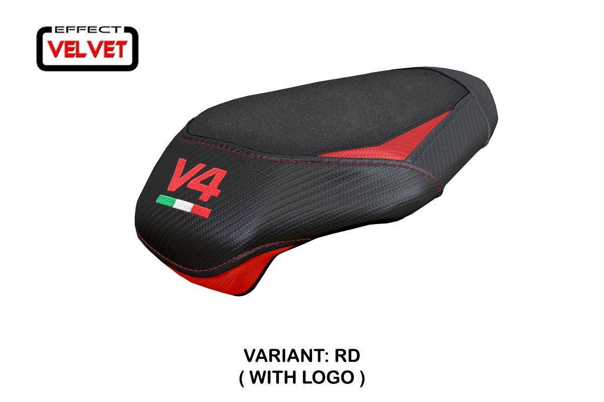 Ducati streetfighter V4 2025-2026 Rear Seat Cover Tappezzeria Italia TPZ Velvet Red Logo V4