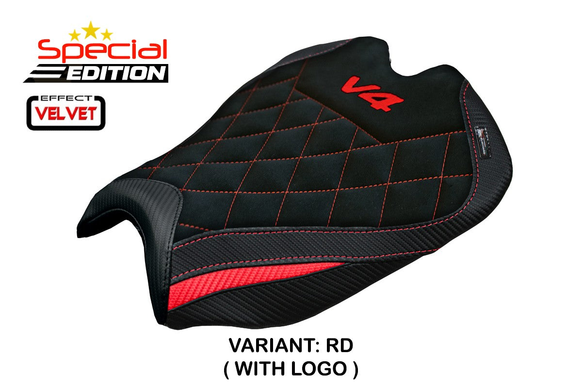 Ducati streetfighter V4 2025-2026 Seat Cover Tappezzeria Italia TPZ Red Black SE Logo V4