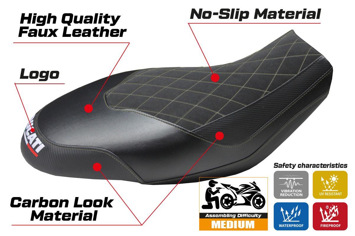 Ducati Scrambler 400 800 1100 2015-2024 Seat Cover TPZ Italia Velvet Grey