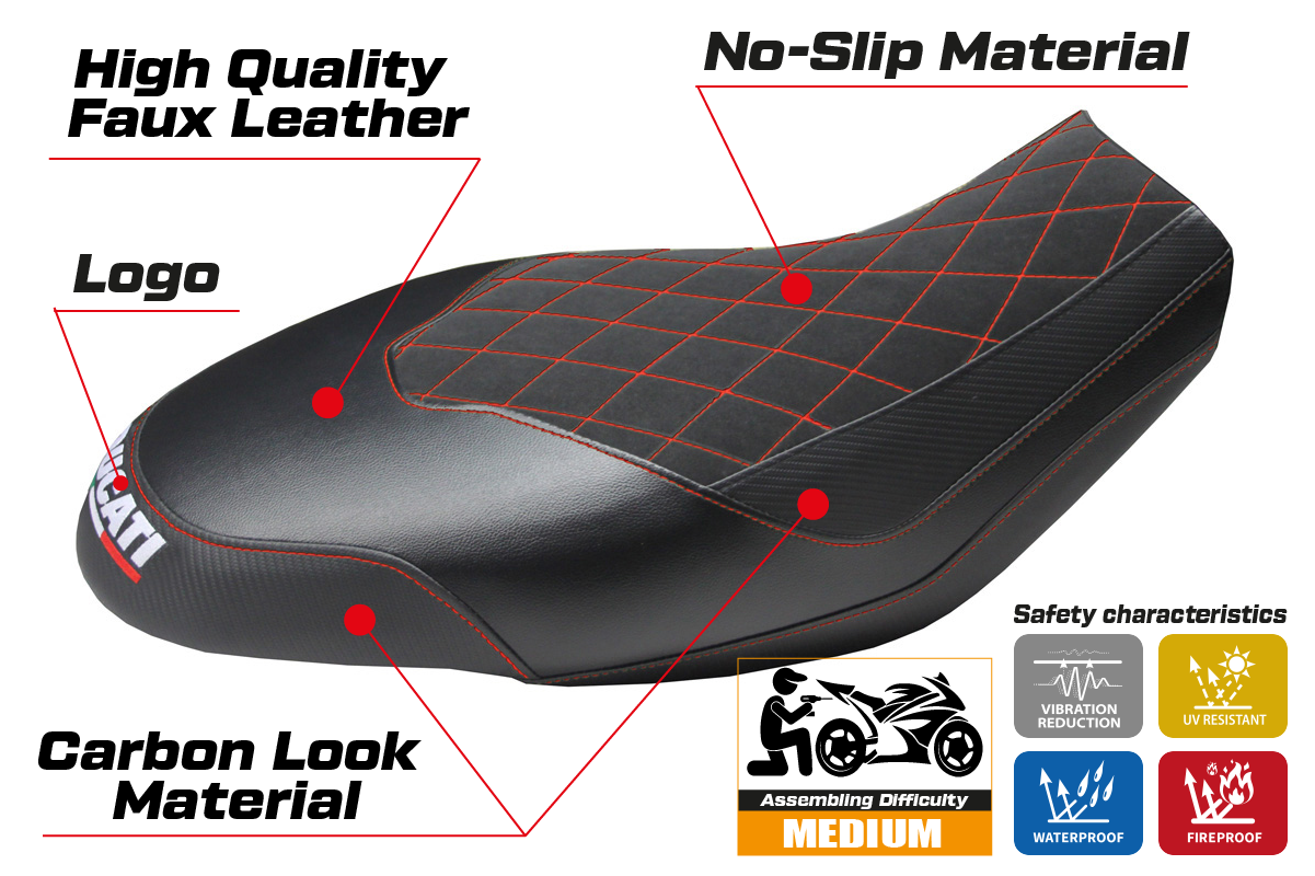 Ducati Scrambler 400 800 1100 2015-2024 Seat Cover TPZ Italia Velvet Red