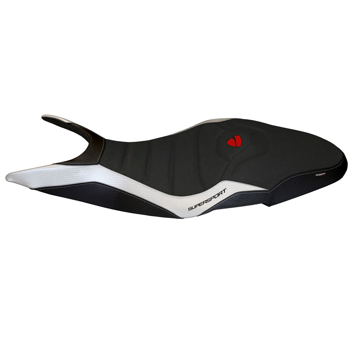 Ducati Super Sport 950S 2017-2024 Seat Cover Tappezzeria Italia TPZ Ultragrip in White and Black