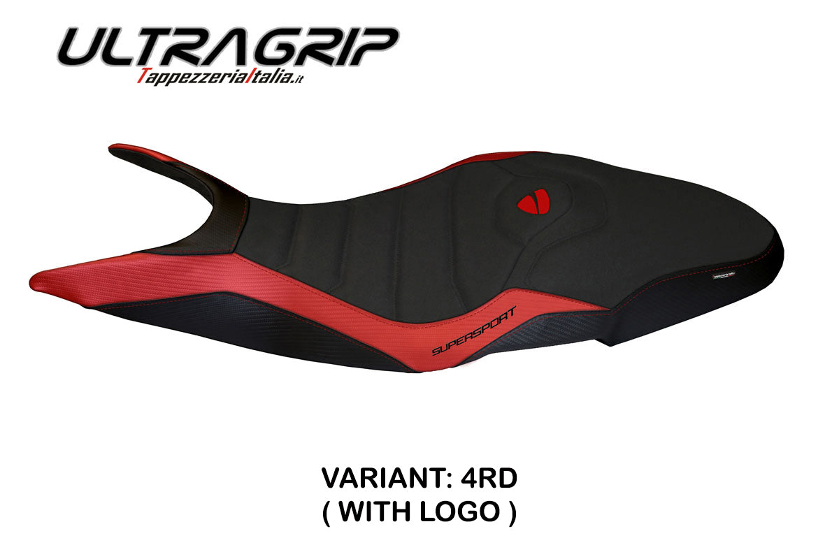 Ducati Super Sport 950S 2017-2024 Seat Cover Tappezzeria Italia TPZ Ultragrip in Red and Black