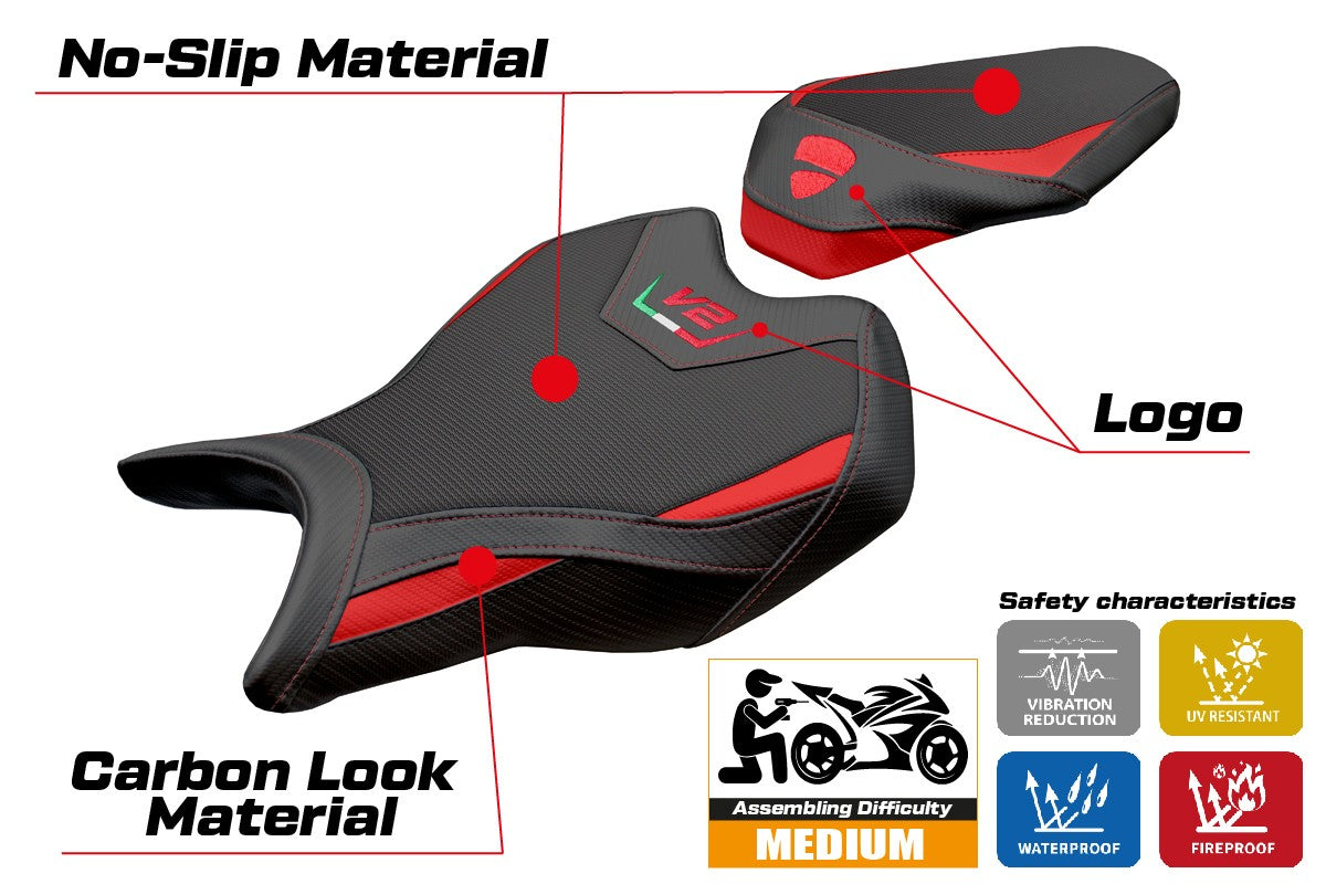Ducati Streetfighter V2 2025-2026 Seat Cover Tappezzeria Italia TPZ Red Black