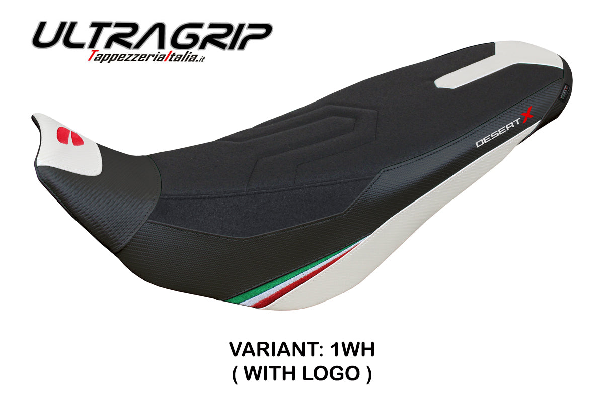 Ducati Desert X Rally 2022-2025 Seat Cover Tappezzeria Italia TPZ Ultragrip in White and Black