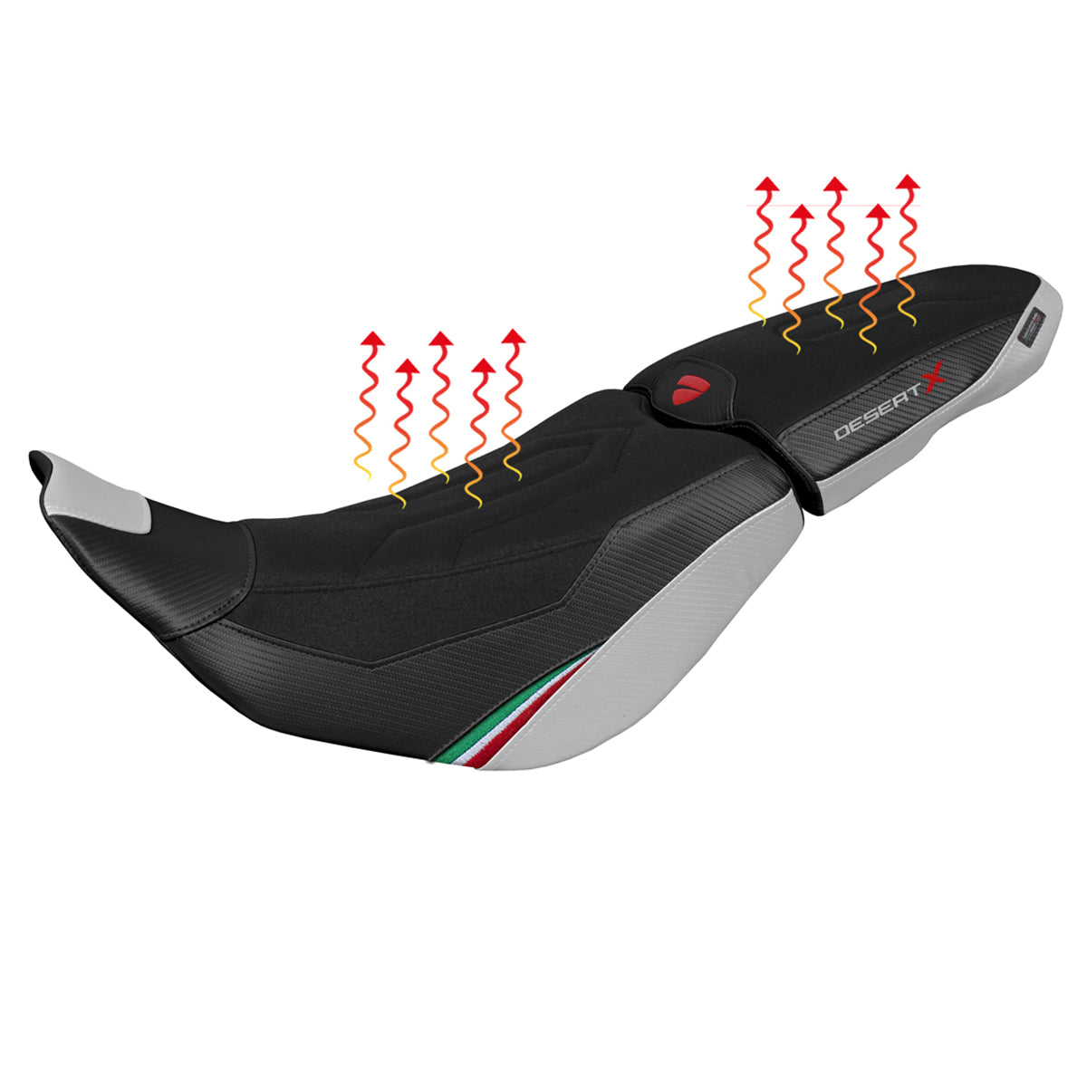 Ducati Desert X 2022-2025 Seat Cover Tappezzeria Italia TPZ Heated Ultragrip Comfort White