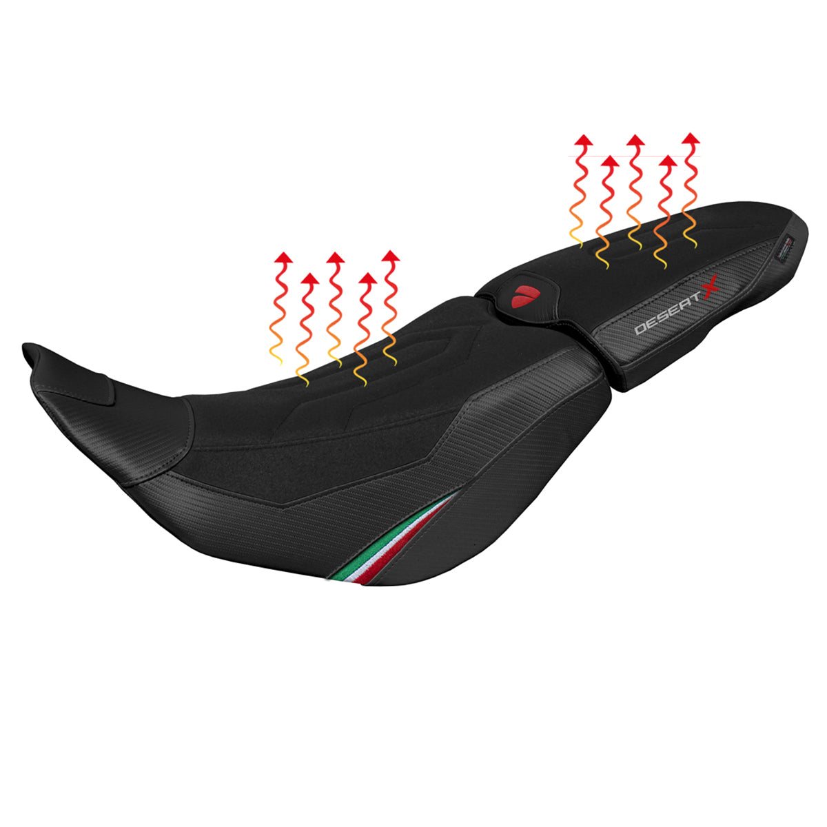 Ducati Desert X 2022-2025 Seat Cover Tappezzeria Italia TPZ Heated Ultragrip Comfort Black