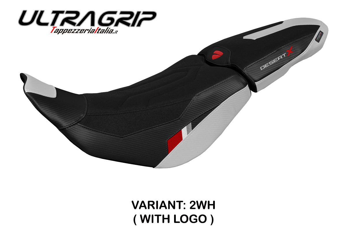 Ducati Desert X 2022-2025 Seat Cover Tappezzeria Italia TPZ in Thar Ultragrip White and Black