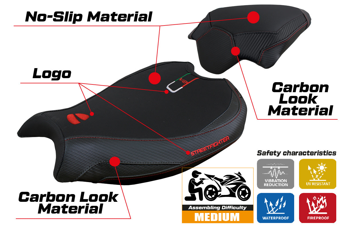 Ducati Streetfighter V2 2022-2024 Seat Cover Tappezzeria Italia TPZ in Black