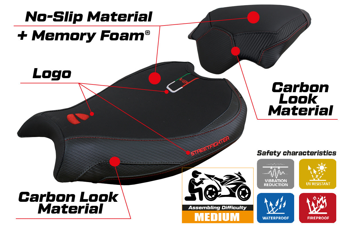 Ducati Streetfighter V2 2022-2024 Seat Cover Tappezzeria Italia TPZ Comfort in Black