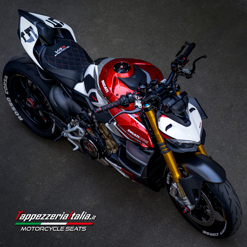 Ducati Streetfighter V4 S 2020-2024 Seat Cover Tappezzeria Italia TPZ in Velvet Black Diamond
