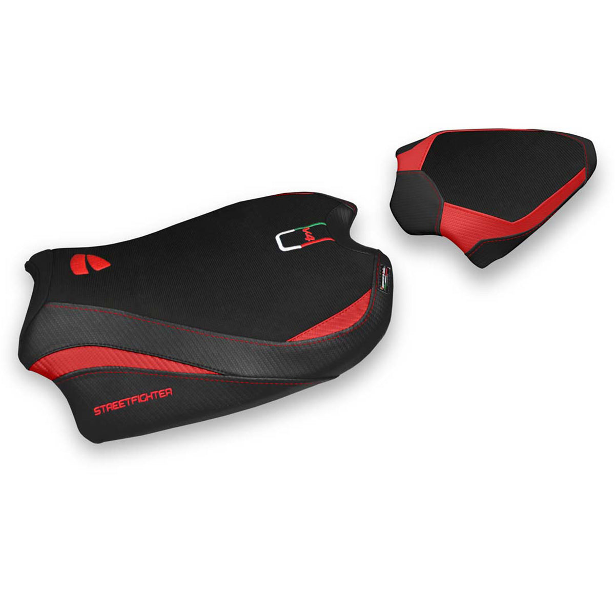 Ducati Streetfighter V4 2020-2024 Seat Cover Tappezzeria Italia TPZ in Red and Black