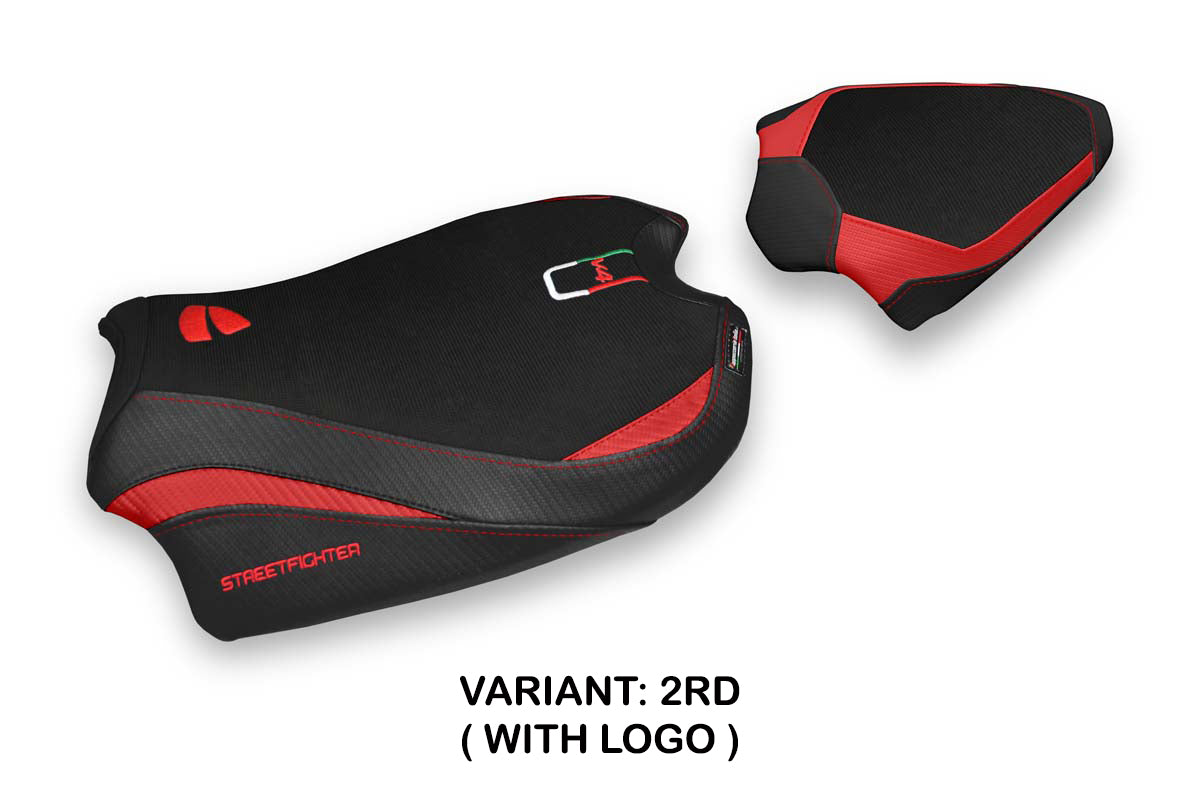 Ducati Streetfighter V4 2020-2024 Seat Cover Tappezzeria Italia TPZ in Red and Black