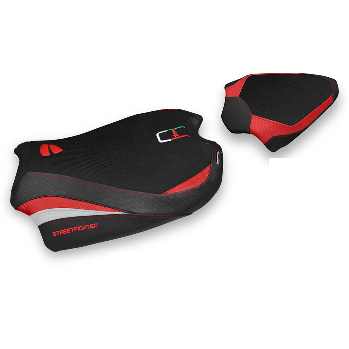 Ducati Streetfighter V4 2020-2024 Seat Cover Tappezzeria Italia TPZ in Red, White and Black
