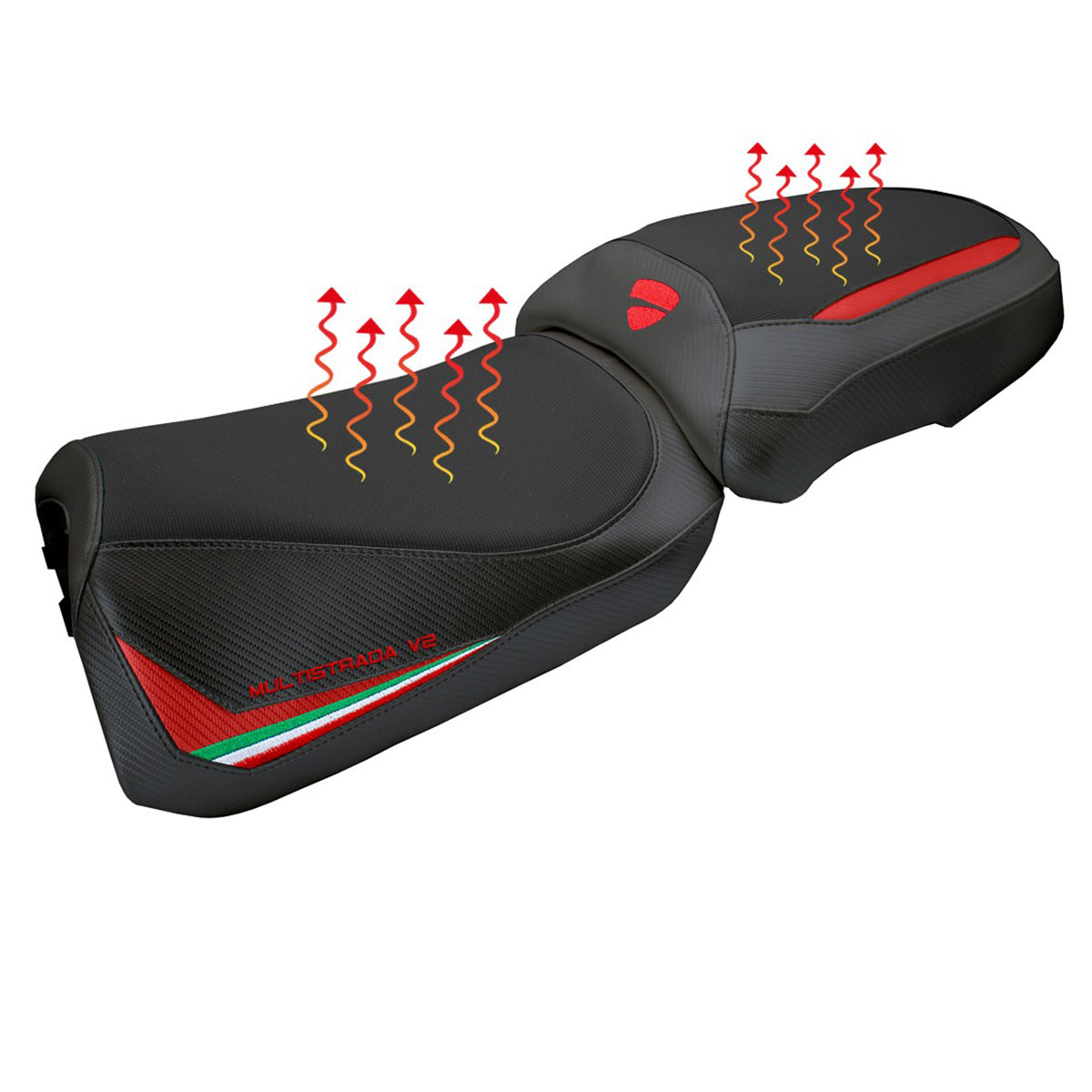 Ducati Multistrada V2 2025-2026 Seat Cover Tappezzeria Italia TPZ heating Comfort Red Ita