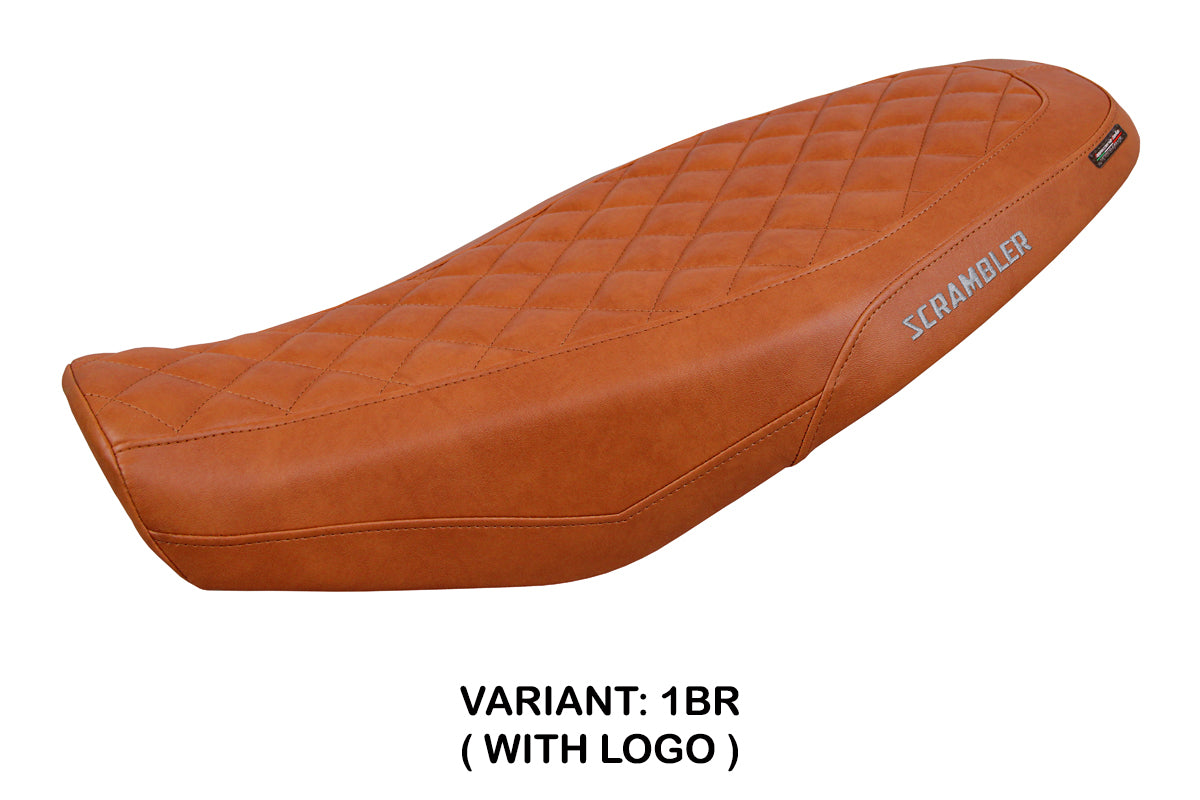 Ducati Scrambler 800 2023-2026 Seat Cover Tappezzeria Italia TPZ in Brown Leather Look Diamond