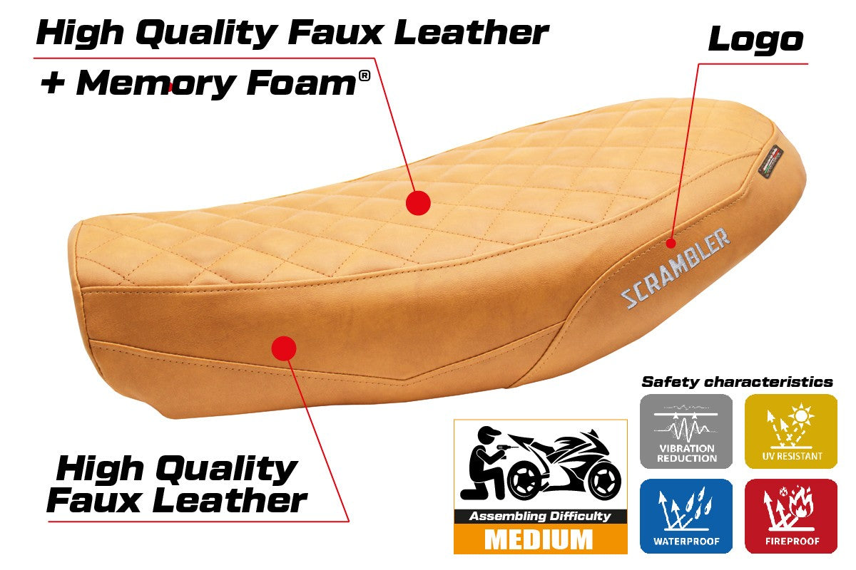 Ducati Scrambler Urban Motard 2022-2024 Seat Cover Tappezzeria Italia TPZ Comfort Camel