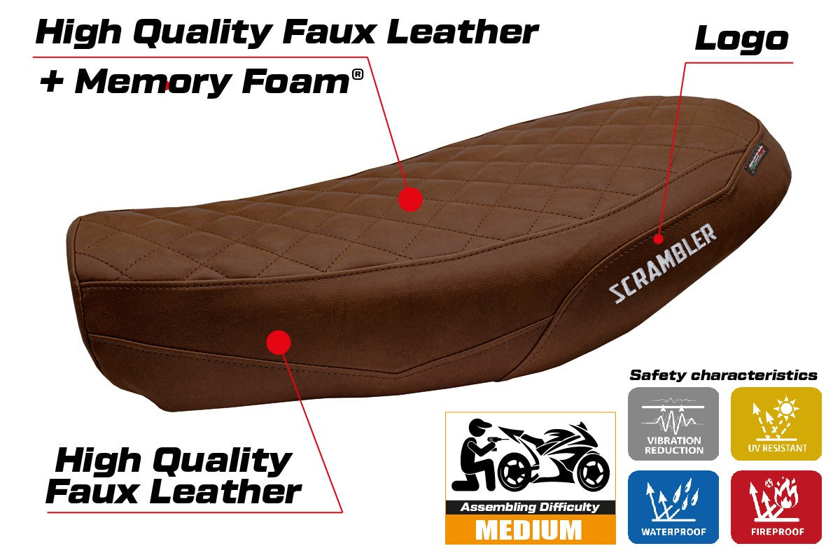 Ducati Scrambler Urban Motard 2022-2024 Seat Cover Tappezzeria Italia TPZ Comfort DarkBrown