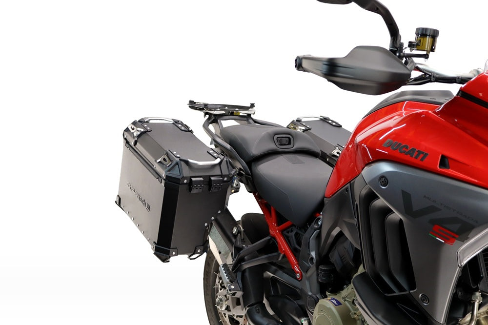 Ducati Multistrada V4 / V4S 2025-2026 GPR Tech 38+32L Aluminum Side Cases, Black with Pannier Holders - photo 4