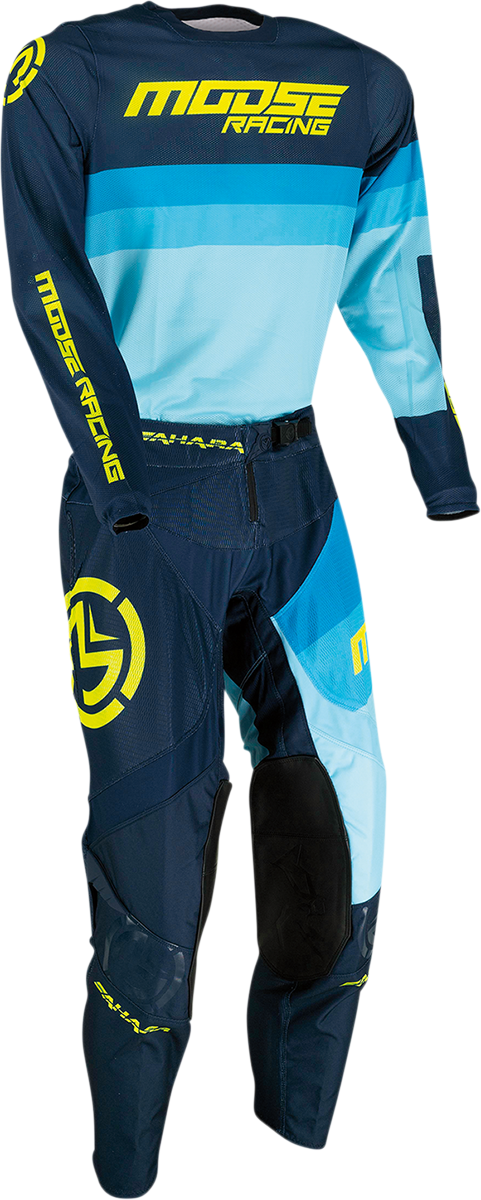 Pantalones Sahara de MOOSE RACING - Azul marino/Azul/Alta visibilidad - 30 2901-9040