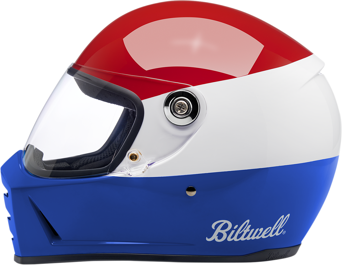 Casco BILTWELL Lane Splitter - Rojo Podium Brillante/Blanco/Azul - 2XL 1004-549-106
