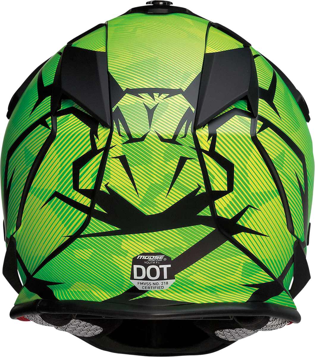 Casco MOOSE RACING FI para jóvenes - Camuflaje Agroid - MIPS® - Amarillo/Verde - Pequeño 0111-1523