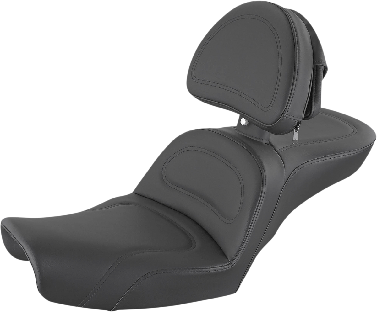 Asiento SADDLEMEN Explorer - Con respaldo - Cosido - Negro - Dyna 896-04-030