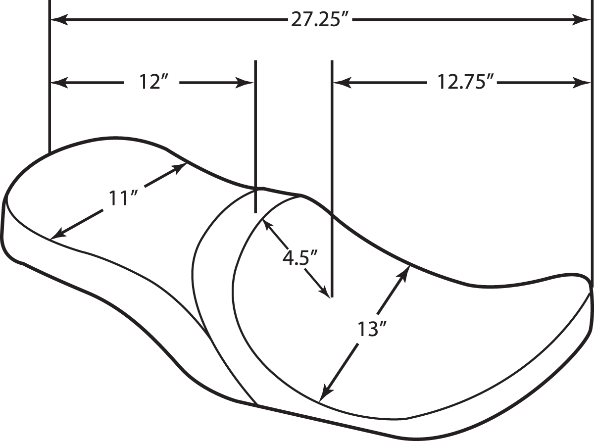 Asiento de turismo bajo DRAG SPECIALTIES - Costuras suaves - Tanques Razorback - FL '10-'22 0801-1075