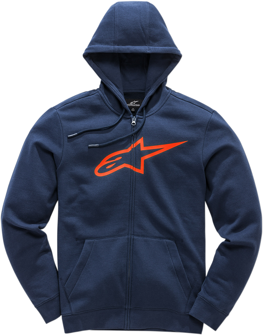 Sudadera con capucha y cremallera ALPINESTARS Ageless 2 - Azul marino/Rojo - Talla mediana 1038530527030M