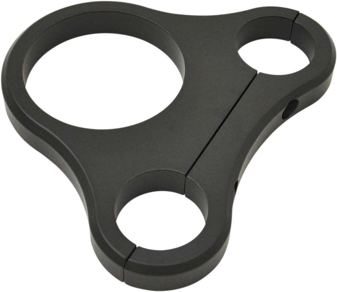 DRAG SPECIALTIES Soporte para manómetro simple con barra en T de 1,25" - Negro mate - Para mini manómetro de 2,375/2,4" 2201-0203