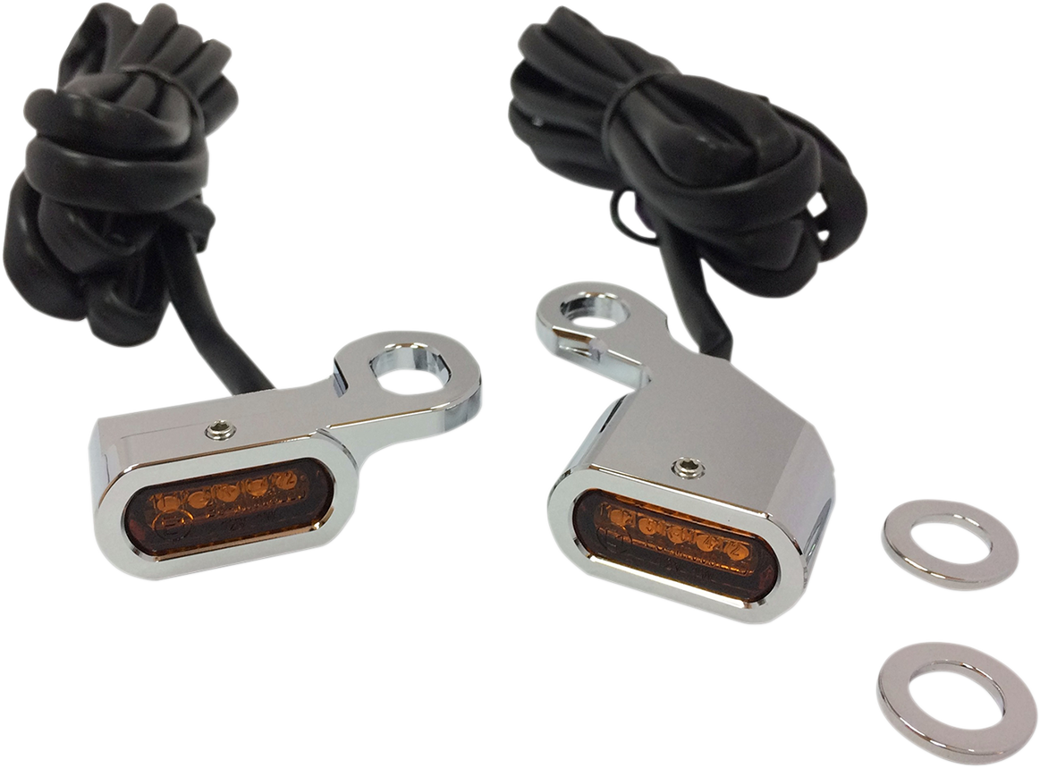 Luces LED de posición para manillar DRAG SPECIALTIES - Cromo/Ámbar L22-0230CAENU