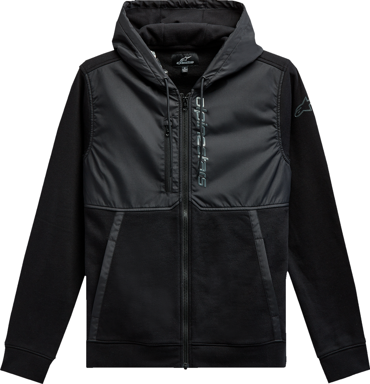 Sudadera con capucha y cremallera ALPINESTARS Aligned - Negro/Negro - XL 1213510001010XL