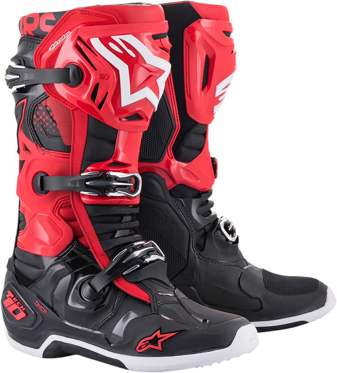 Botas ALPINESTARS Tech 10 - Negro/Rojo - Talla 11 de EE. UU. 2010020-31-11