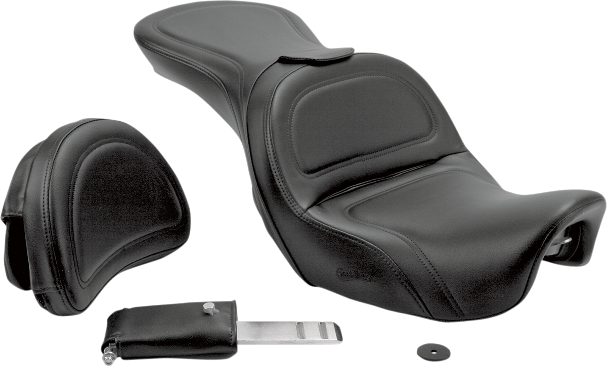 Asiento SADDLEMEN - Explorer - Con respaldo - Cosido - Negro - Dyna 806-04-0301