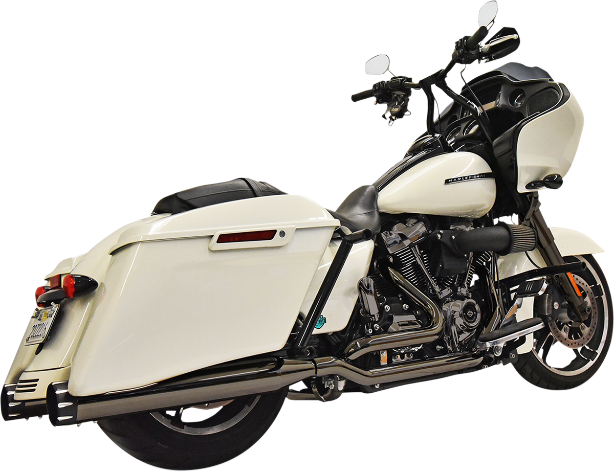 BASSANI XHAUST True-Dual "Mercury" Dark Chrome System for 2017-2022 Bagger FL 1F13MT 1800-2479