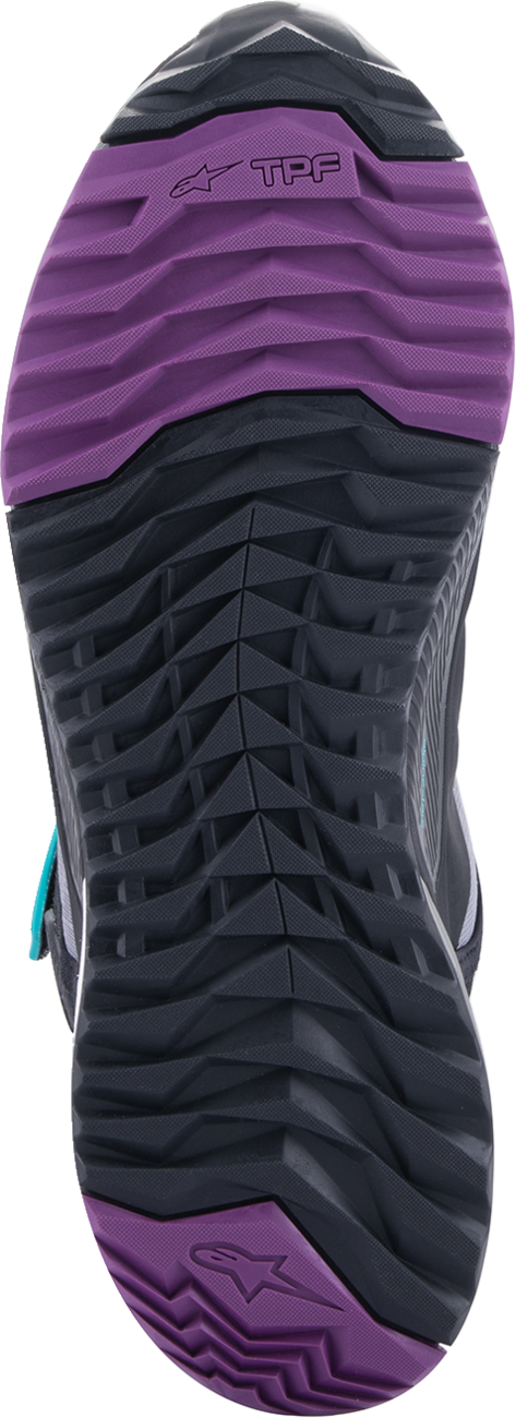 Zapatillas ALPINESTARS Stella CR-X Drystar® para mujer - Negro/Gris/Verde azulado/Morado - Talla 5 de EE. UU. 261152313705